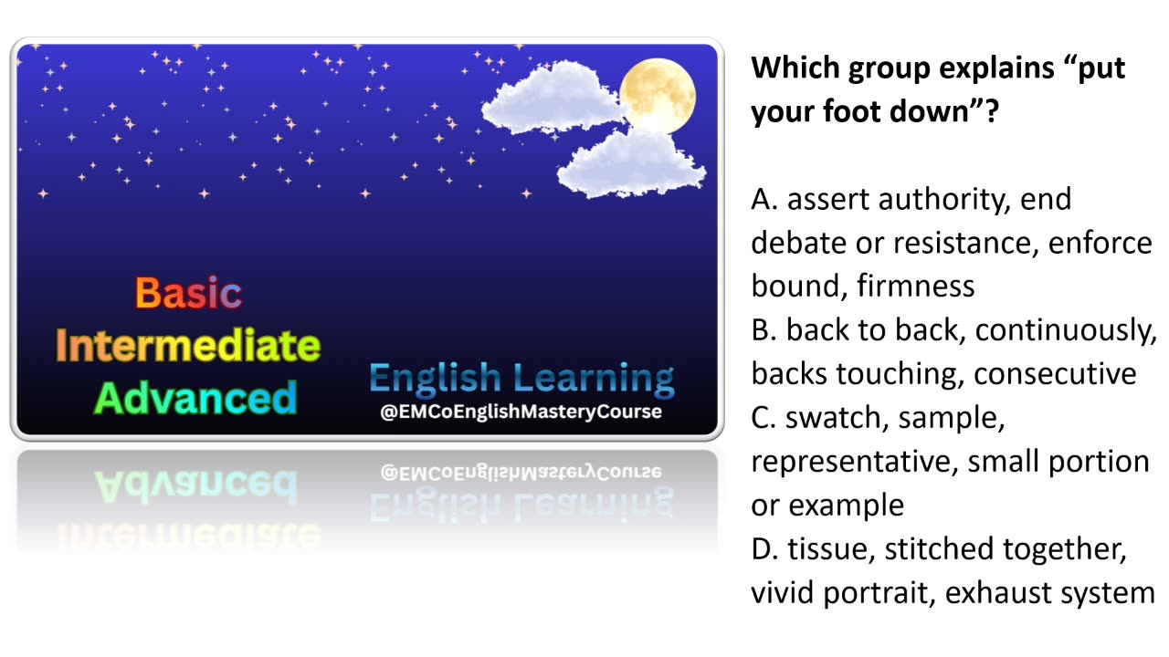Advanced American English Quiz; Lesson 3; Part 1