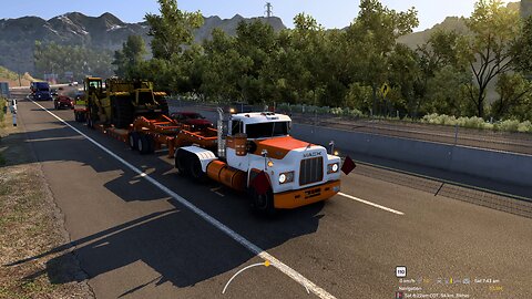 ATS, Downhill 7% grade, Mack R, 60 t, engine Jake braking