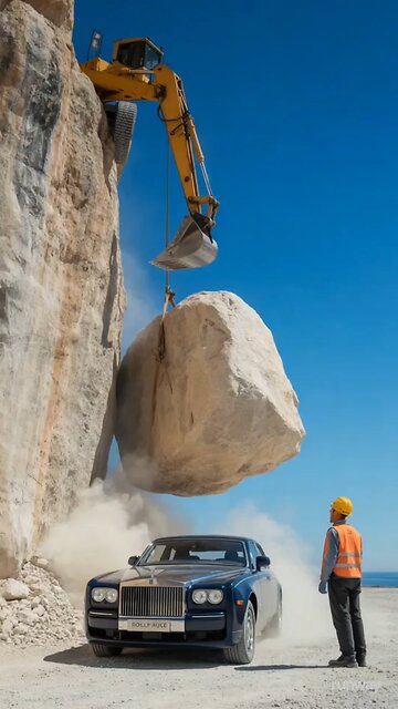 Roll Royce Crashed with stone 🪨