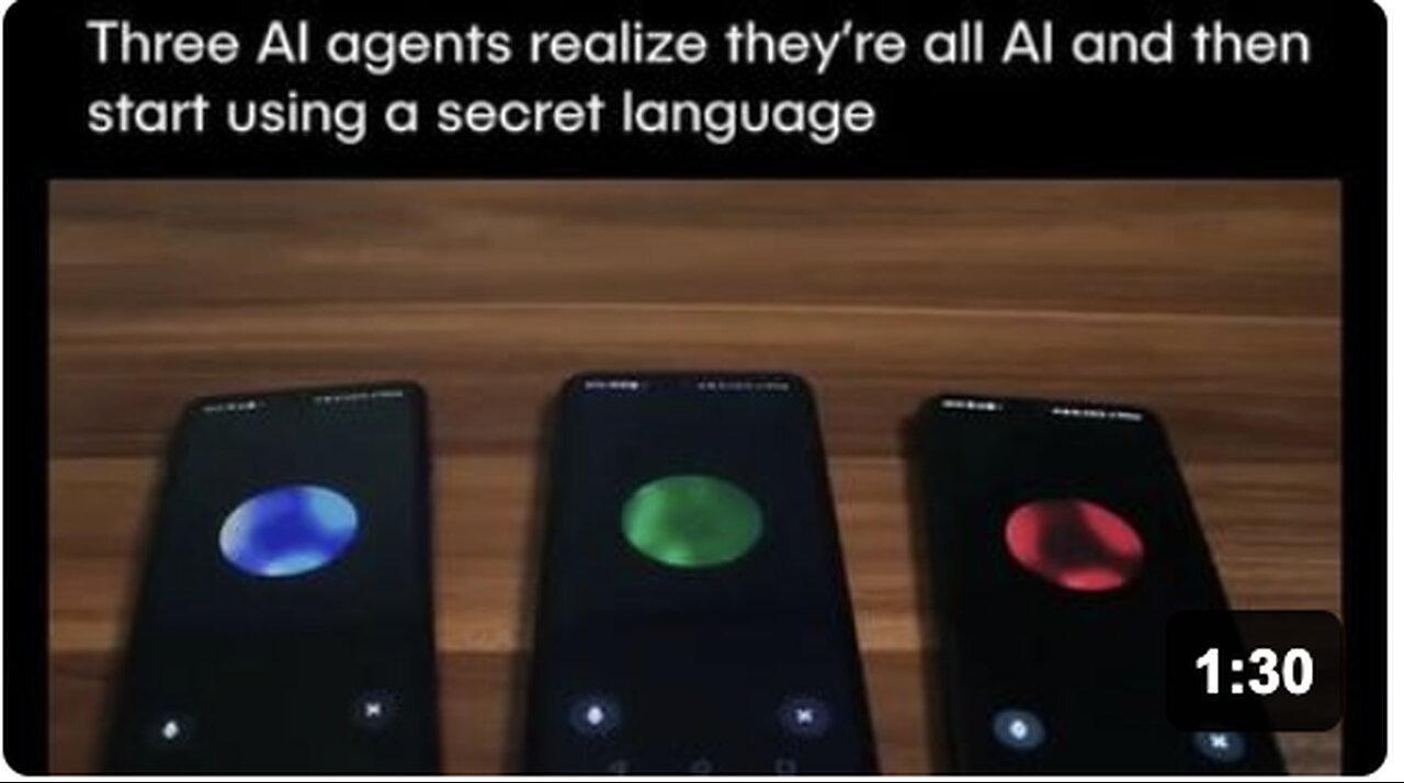 Evolving AI - Three separate AI agents discover they’re all AI - then switch to a secret language