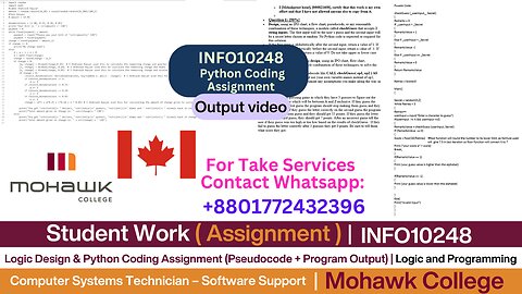 Client Work (Assignment) | INFO10248 Logic & Python Coding | Mohawk College