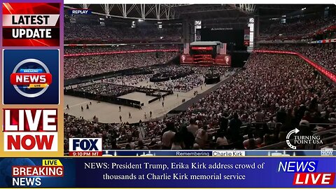 President Trump and Erika Kirk Address Thousands at Charlie Kirk Memorial Service #news