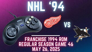 NHL '94 Franchise League (1994) - Red Wings (FlamShelter) at Sharks (Len) - Game 46 (OT!)