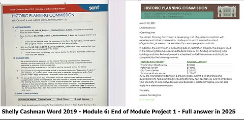 Shelly Cashman Word 2019 | Module 6: End of Module Project 1 - Historical Planning Commission (2025)