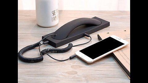 Retro Telephone Handset, with Type-c_Lightning to 3.5mm Adapter, for Office, Home, Teleconference