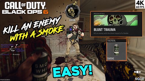 EASY🔥BLUNT TRAMA Calling Card (Kill Enemy By Hitting with a Smoke) - Call of Duty: Black Ops 6