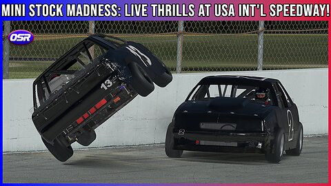 Mini Stock Mayhem: Live Chaos at USA Int'l Speedway!