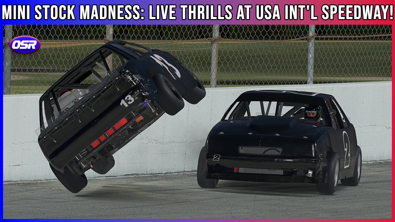 Mini Stock Mayhem: Live Chaos at USA Int'l Speedway!
