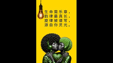 生 命 需 乐 章 ， 韵 律 最 真 长 ， 旋 律 被 谱 写 ， 源 自 你 灵 光 。
