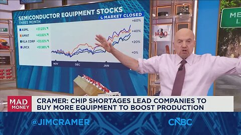 Chip shortages lead companies to buy more equipment to boost production, says Jim Cramer