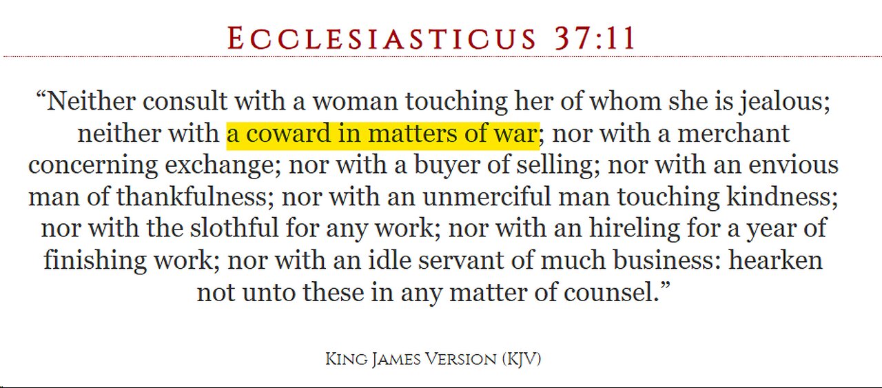 A COWARD IN MATTERS OF WAR