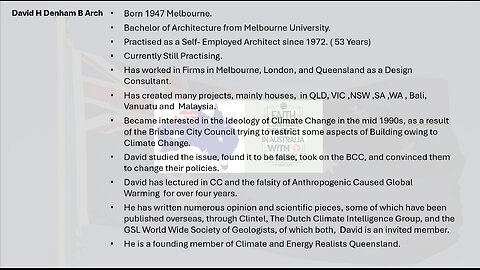 Architect David Denham - Climate Building codes started me questioning the science.