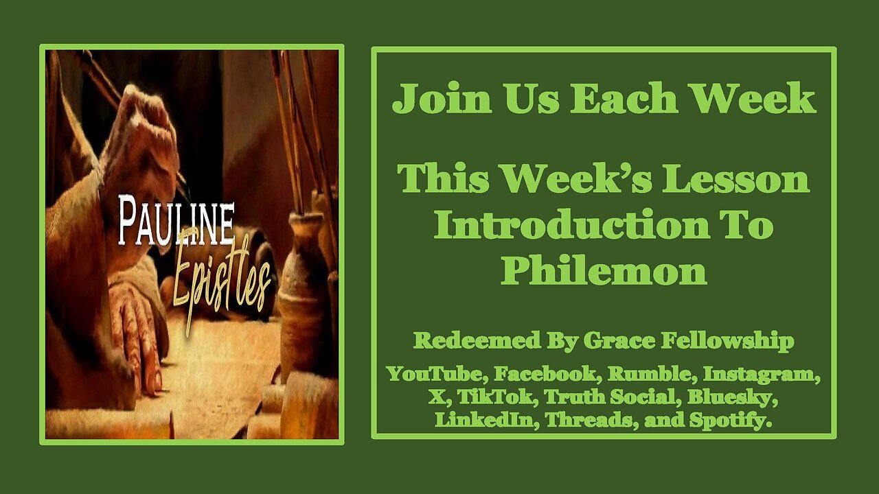 The Pauline Epistles - Introduction To Philemon
