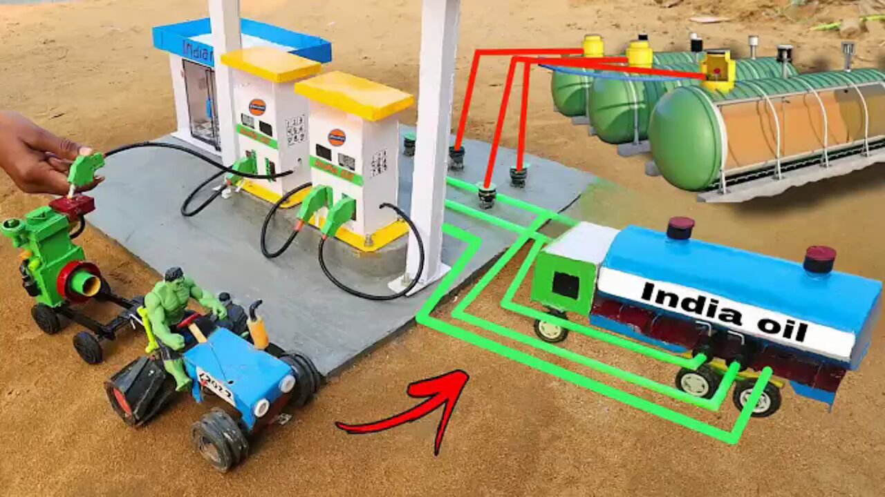 DIY mini gasoline pump | tractor generator | concrete batching plant! #ScienceExperiments #Handmade