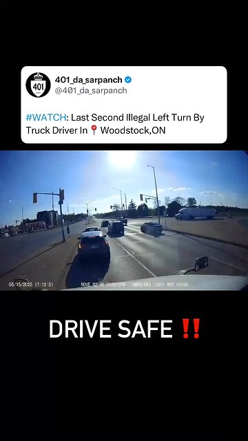 Illegal Left Turn In Woodstock Ontario