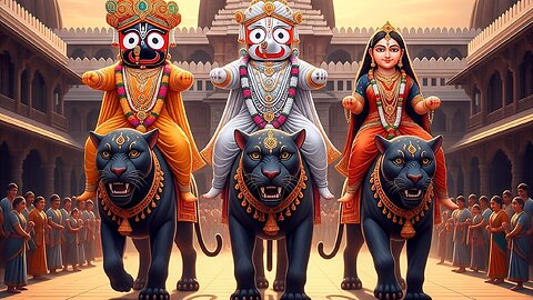 Jagannath Mahaprabhu Ki Divine Entry on Black Panthers 🖤🔥 | Spiritual Power Unleashed!