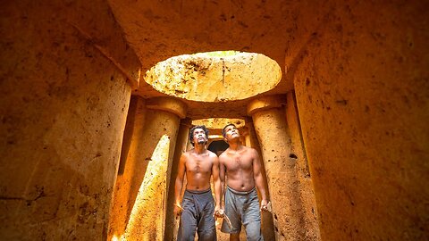Build The Most Secret Deep Hole Underground Villa By Ancient Skills
