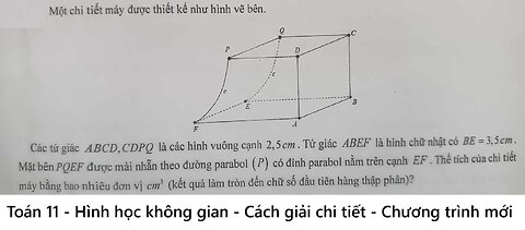 Toán 11: Một chi tiết máy được thiết kế như hình vẽ sau. Các tứ giác ABCD,CDPQ là các hình vuông