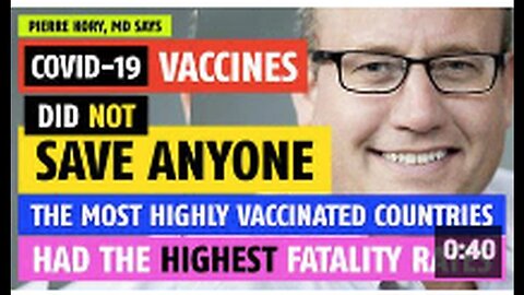 "Pierre Kory, MD Claims COVID-19 Vaccines Have Saved No One"