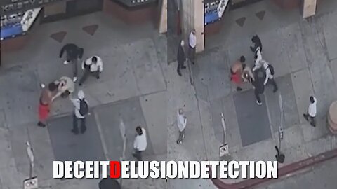 A group of black suspects on bikes in downtown LA violently attacked a white male driver