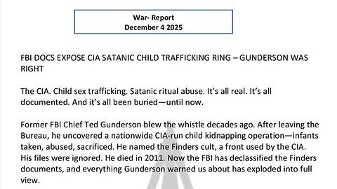 WAR REPORT - DEC 04 2025 - GUNDERSON WAS RIGHT