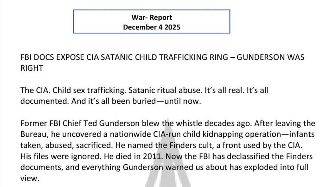 WAR REPORT - DEC 04 2025 - GUNDERSON WAS RIGHT