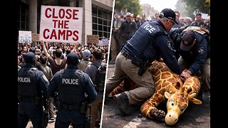 ONE Sign Sparks Federal Reaction and ICE Takes Down Giraffe-Costumed Protester