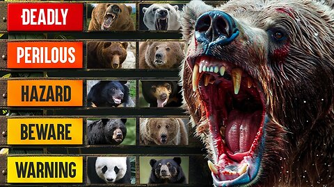 Bear attack, man tries to escape from attacking bear