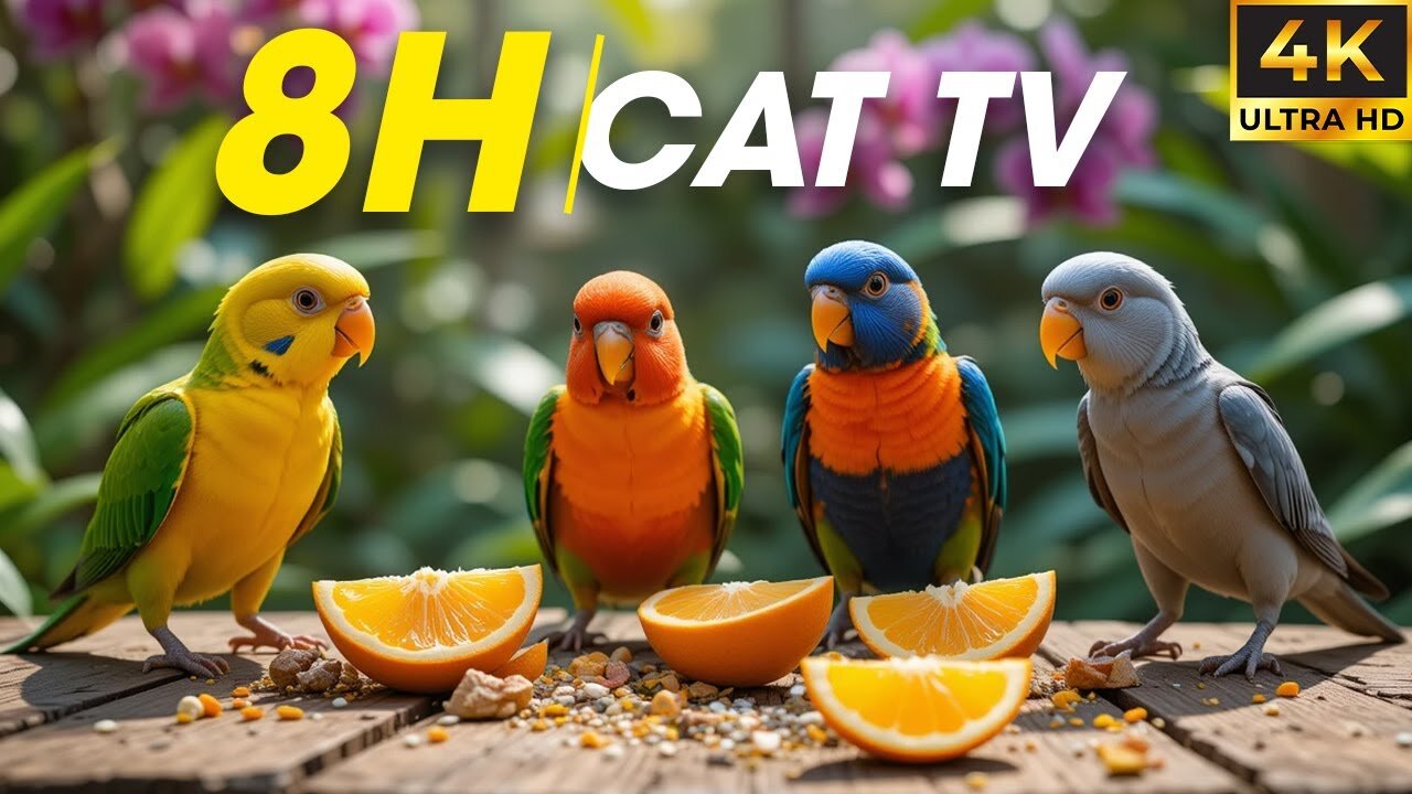 Relaxing Video for Cats to Watch: Birds Chirping and Squirrels Playing - CatTV Central