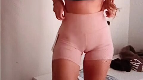 Gym shorts try on