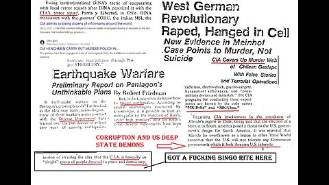 CIA DARK SECRETS, SHE SAID BUSH/S AND MORE ARE GONNA PAY THEIR DUES FOR TREASON, ETC