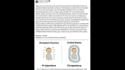 From 72 childhood vaccines 💉 to 11!!!