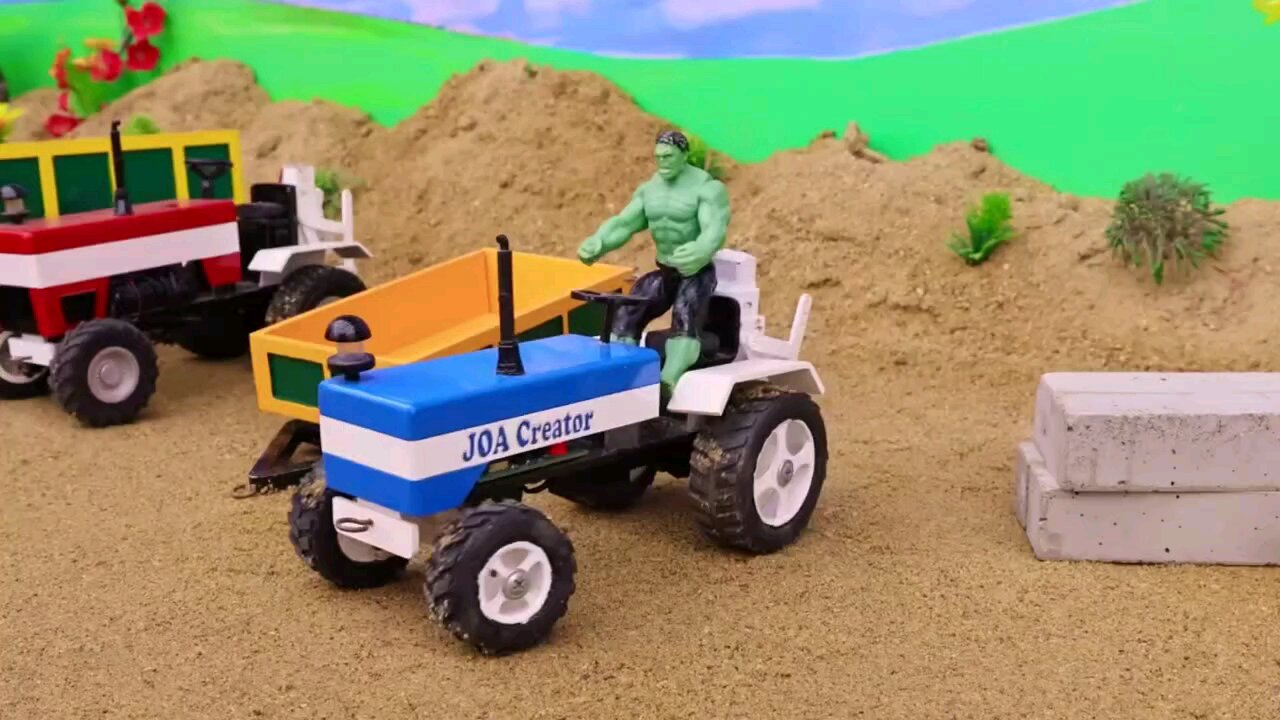 DIY_tractor_mini_truck_Road_roller_for_making_modern_concrete_road_construction_science_project