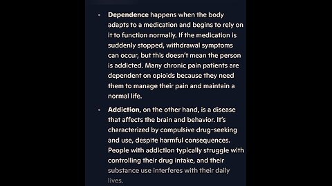 Addiction vs dependency