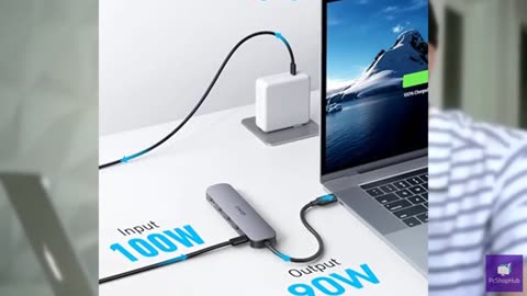Anker USB C Hub, 5-in-1 USB Hub for Laptops, 4K HDMI Multiport Adapter with 90W