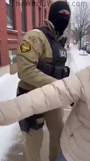 Blue Haired Karen tries and fails to impede ICE from walking on the sidewalk