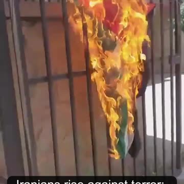 Iranians Burn Palestinian Flags in Protest Against Regime’s Terror Funding