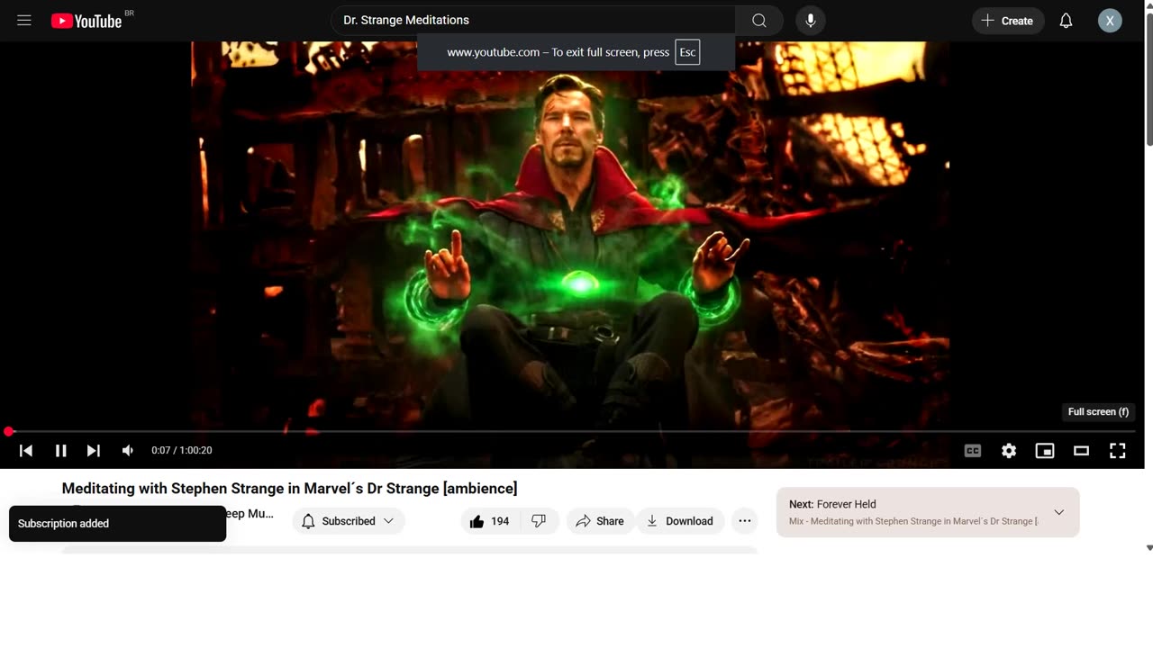 Meditating with Stephen Strange in Marvel´s Dr Strange [ambience]