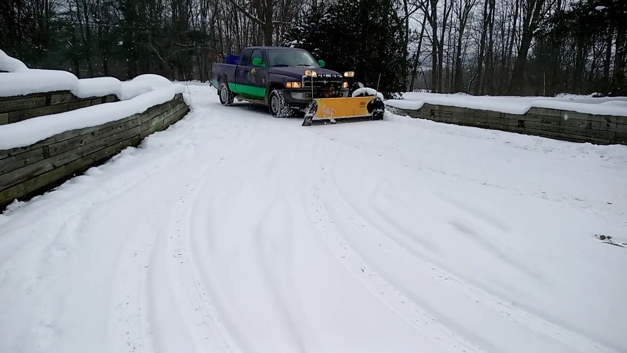 Snow plowing residential drive way video