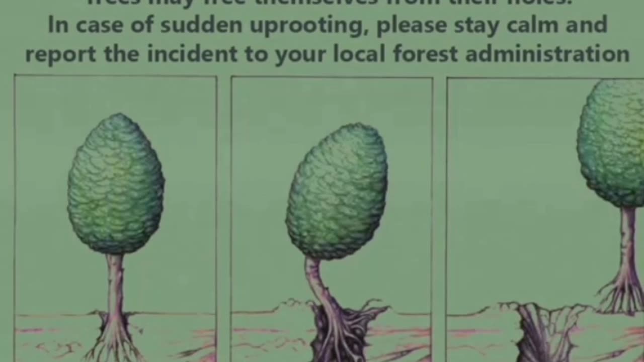 The tree is moving.