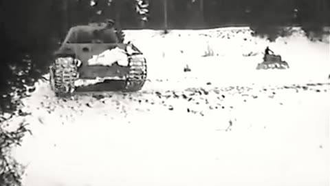 Winter mobility trials comparing the US Sherman tank to the German Panther