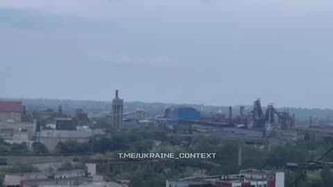 🔥 The moment of the UAV's strike on former Topaz plant in Donetsk, where