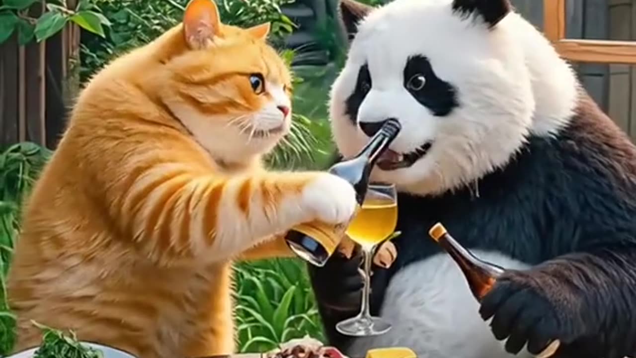 Hilarious Cat Feeds Panda Pizza: Epic Funny Moments!