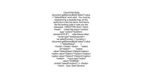 How to change a &lt;select&gt; value from JavaScript