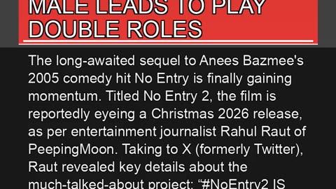 No Entry Aiming for Christmas Release All
