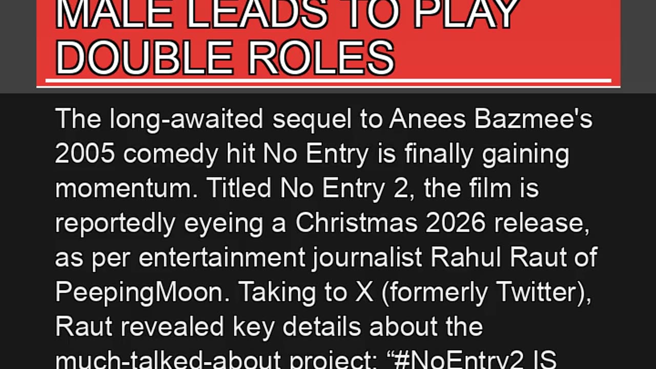 No Entry Aiming for Christmas Release All