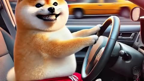 Baby Shiba's wild revenge ride 🚗