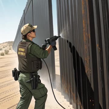 El muro fronterizo se tiñe de negro: la razón detrás.