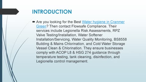 Best Water hygiene in Cranmer Green