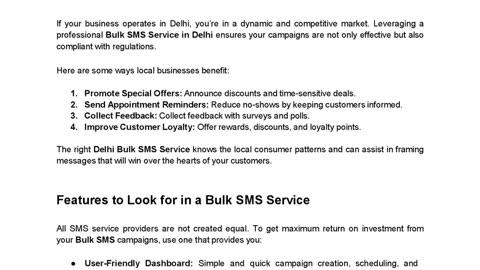 Affordable Bulk SMS Services for Every Business in Delhi